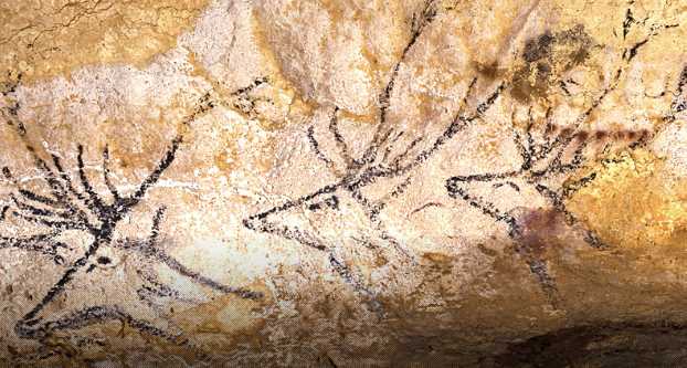 The Swimming Stags in Lascaux, France